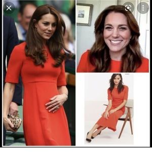 ASO Kate Middleton Lk bennet Cayla red/orange dress UK 10, US 6